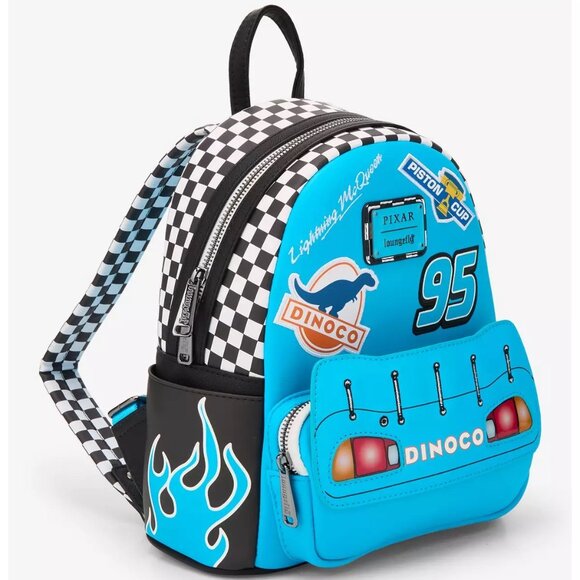 Loungefly Pixar Cars Lightning McQueen Dinoco Light-Up Backpack and Wallet Set - Picture 5 of 12